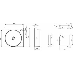 Ravak Yard 450 C mosdó fehér kerámia 450x450x125mm