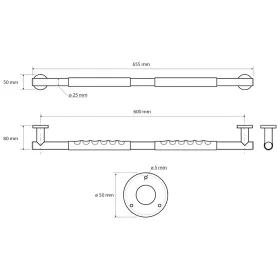   Sapho/Bemeta kapaszkodó 60cm inox, gumi csúszásgátlóval (104507681)