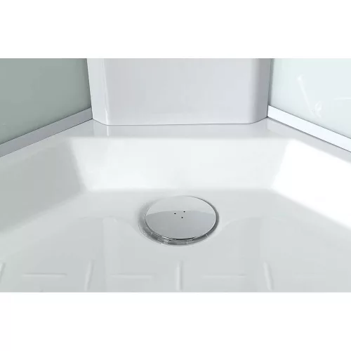 Aqualine-Sapho AIGO íves zuhanybox 90x90x206cm, fehér profil, átlátszó üveg YB93