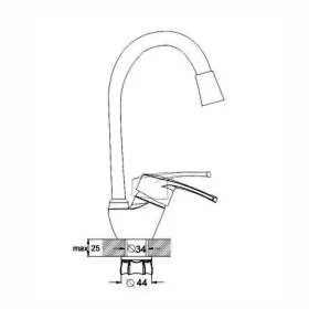   Zegor álló mosogató csaptelep króm fehér flexibilis kifolyócsővel
