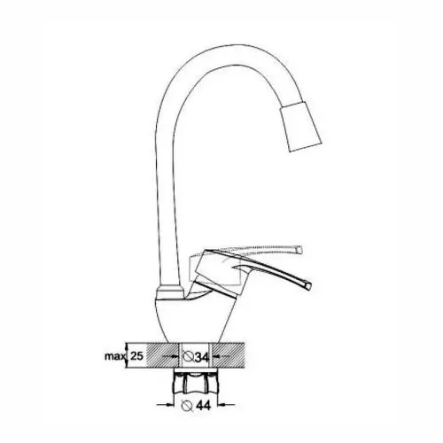 Zegor álló mosogató csaptelep króm fehér flexibilis kifolyócsővel