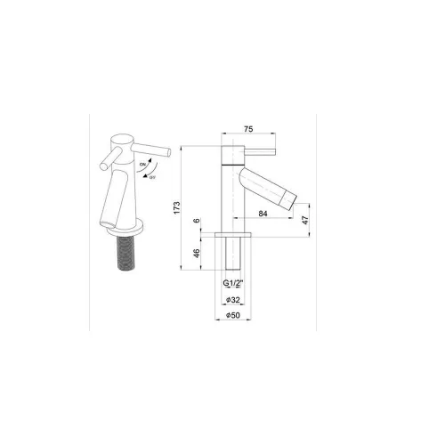 Sapho/Aqualine állószelep hidegvizes 1/2" króm ZY12045