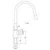 Sapho/Aqualine állószelep flexibilis kifolyóval 1/2" króm+fekete (ZY1807F)