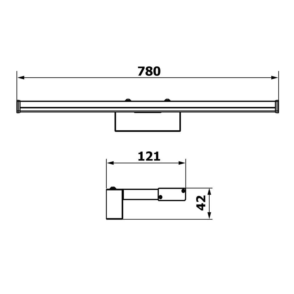 Sapho CHICAGO MAX LED világítás, 780x120x40mm, 15W, 230V, matt fekete (AU473)