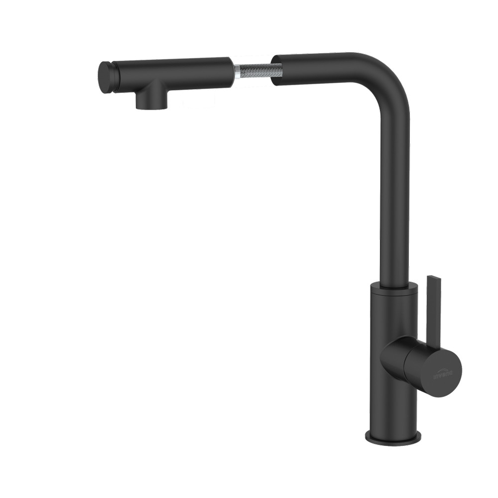 Invena PRETO konyhai csaptelep, álló, forgatható kifolyóval, fekete, waterplating bevonat Invena PRETO konyhai csaptelep, álló, forgatható kifolyóval, fekete, waterplating bevonat