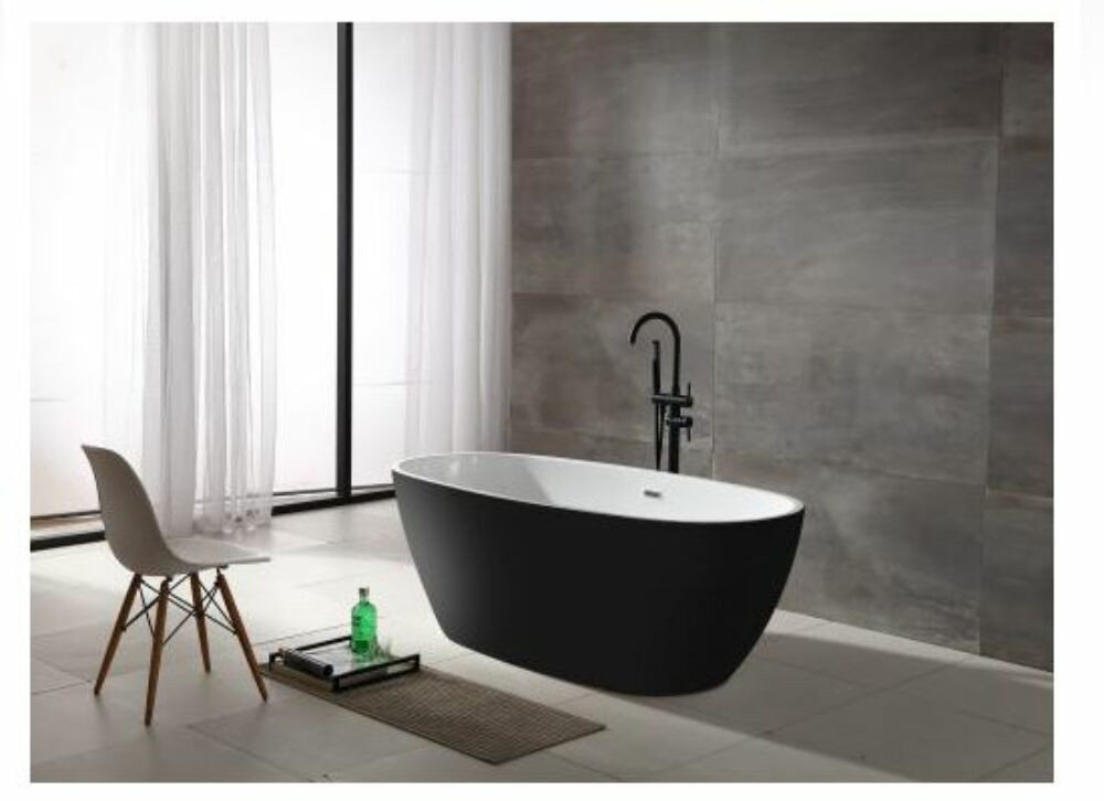 Sanotechnik MANHATTAN térben álló fürdőkád fekete/fehér 170x80,6x60 cm G9030