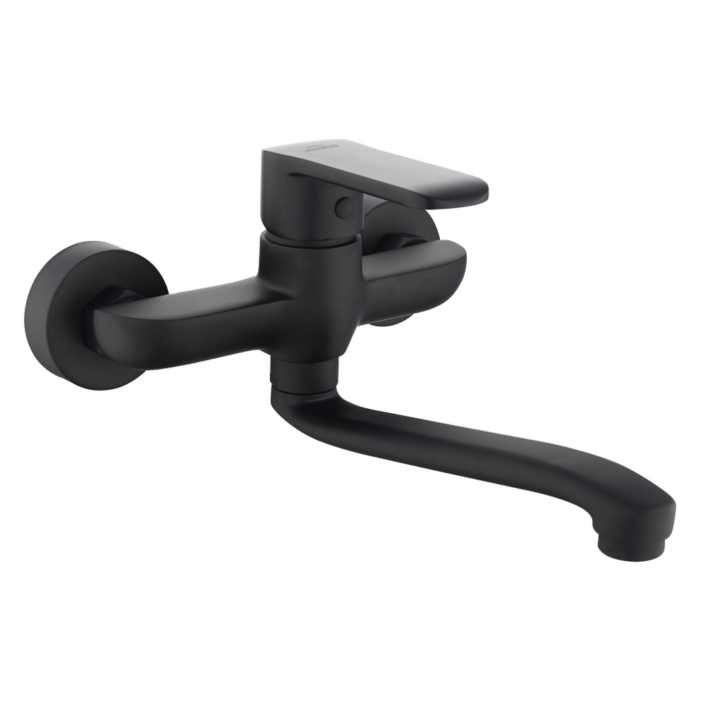 Invena SIROS BLACK mosdócsaptelep, fali, fekete, waterplating bevonat