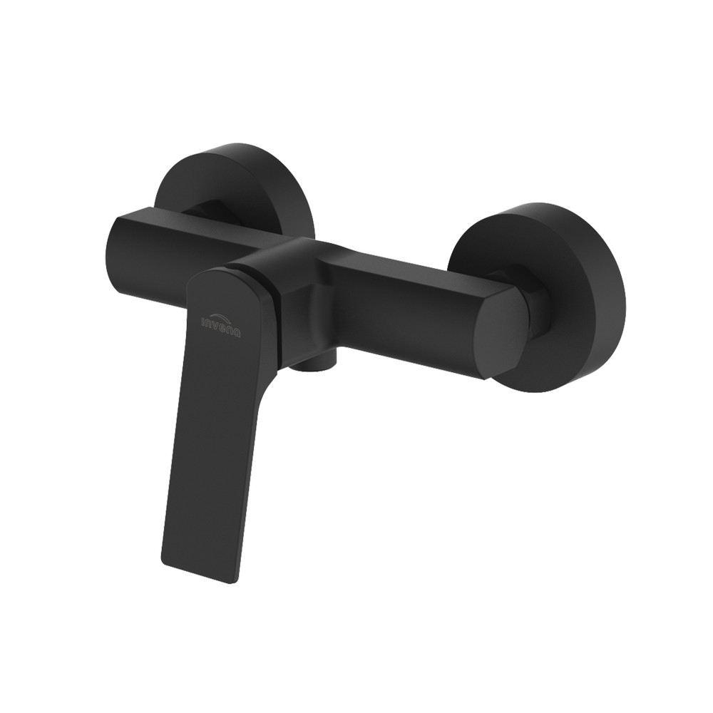 Invena NERI BLACK zuhanycsaptelep, fali, zuhanyszett nélkül, fekete, waterplating bevonat